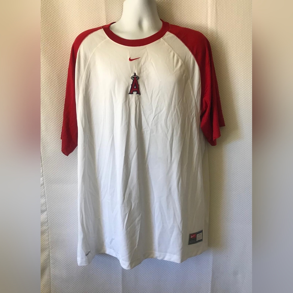 Nike White and Red Baseball Jersey